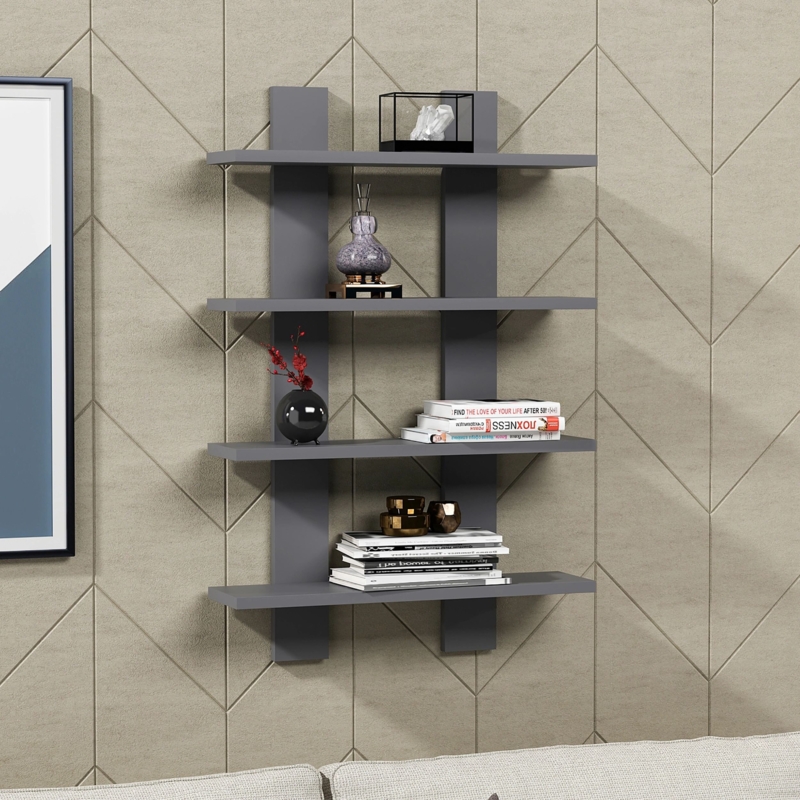 Modern Floating Wall Shelf with Tiered Design