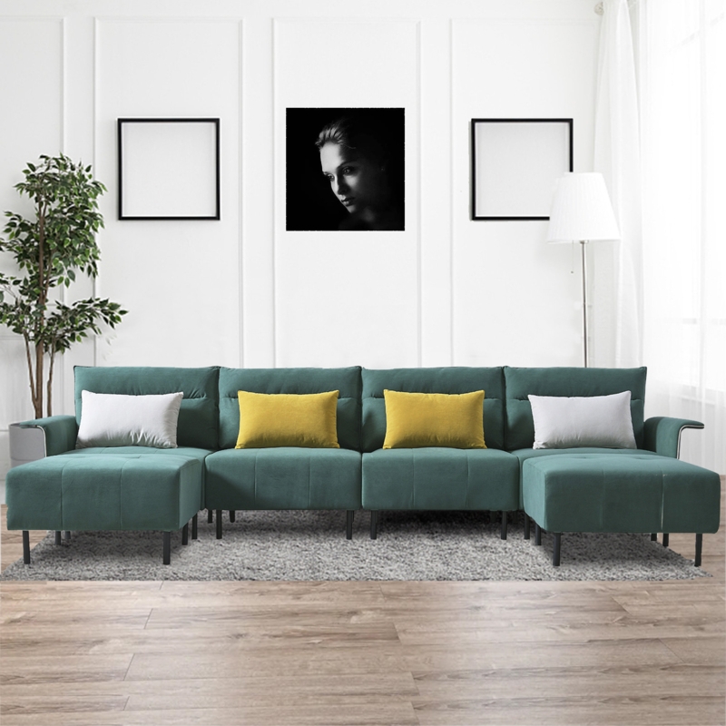 Premium Microsuede U-Shaped Sectional Sofa