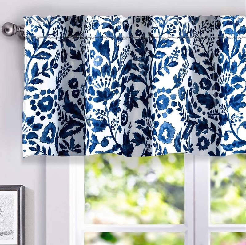 French-Country Watercolor Floral Window Valance