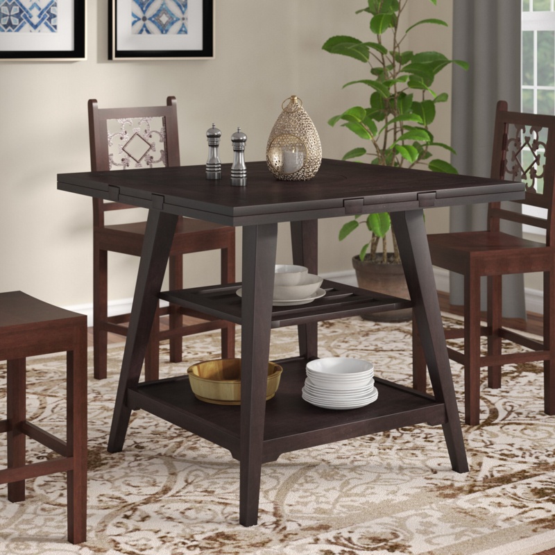 60" Extendable Dining Table with Lazy Susan