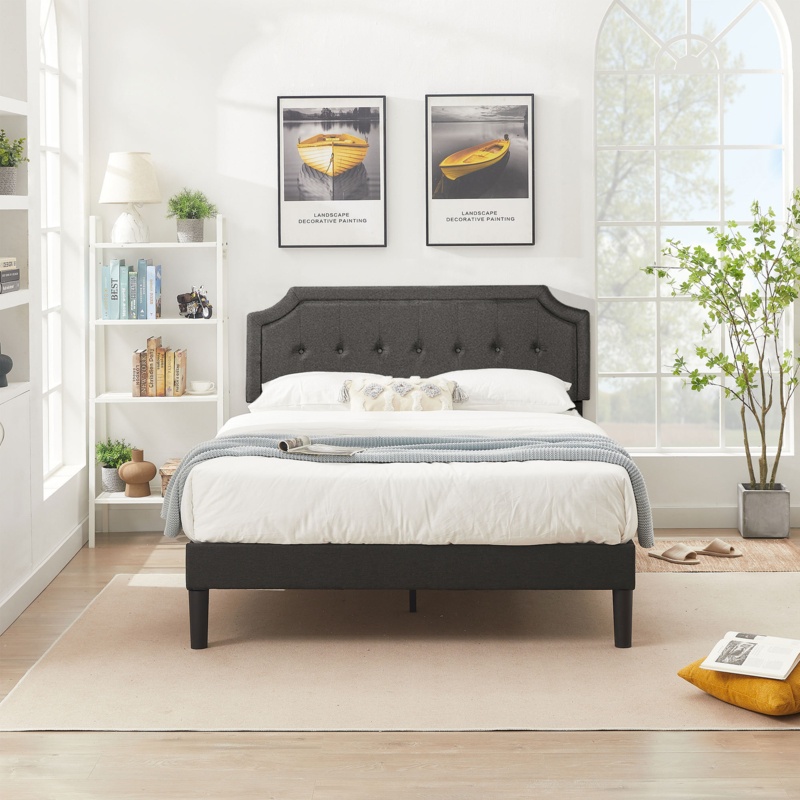 Aniyyah Upholstered Platform Bed Frame with Height Adjustable Headboard