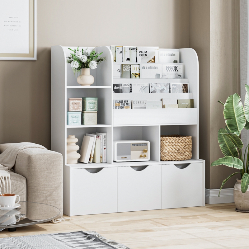 Cube Bookcase with Removable Drawers