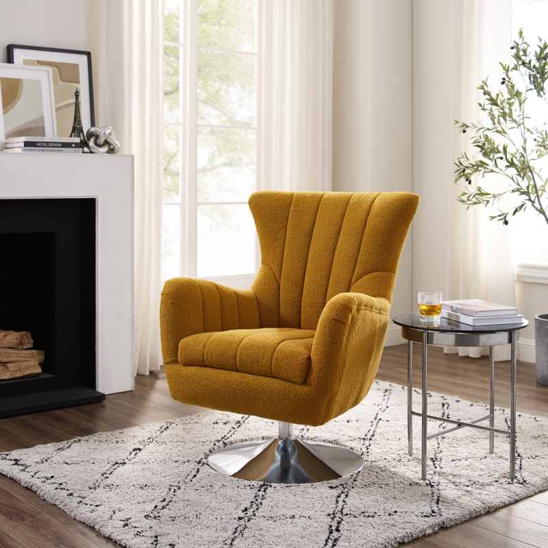 Swivel Lounge Chair with Diamond Stitching