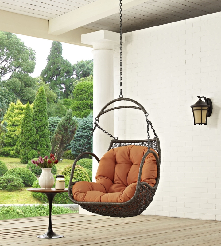 Swing Chair with Cushion and Armrests