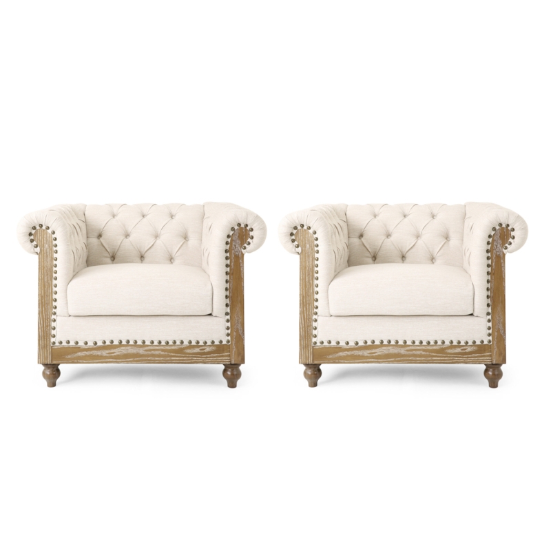 Chesterfield-Inspired Club Chair Set