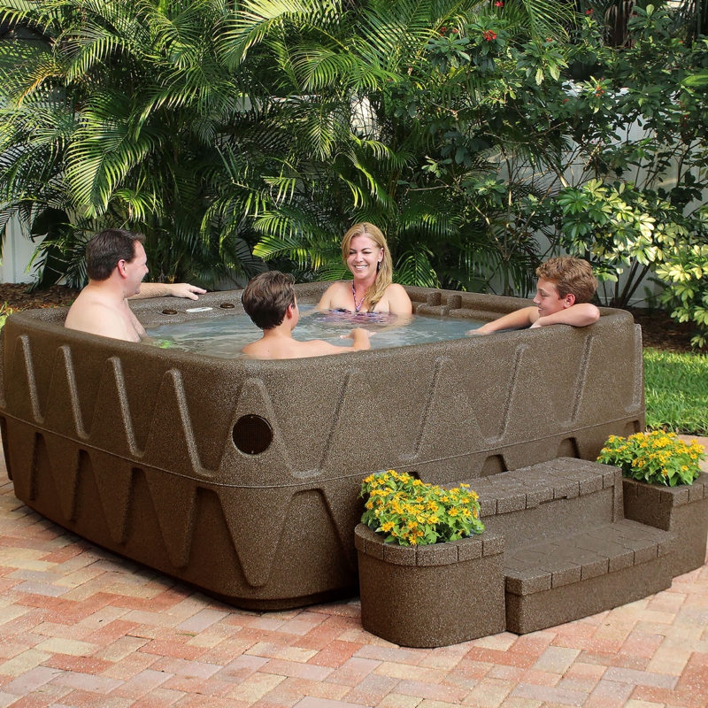 5-Person Hot Tub with Full-Length Lounger
