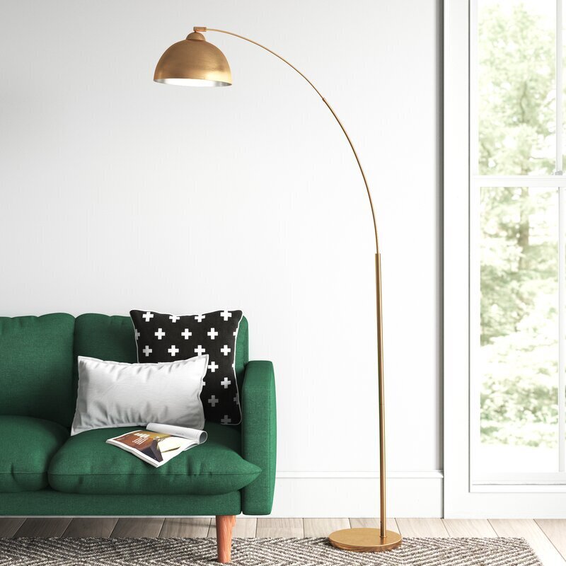 Arched Iron Floor Lamp With Metal Shade