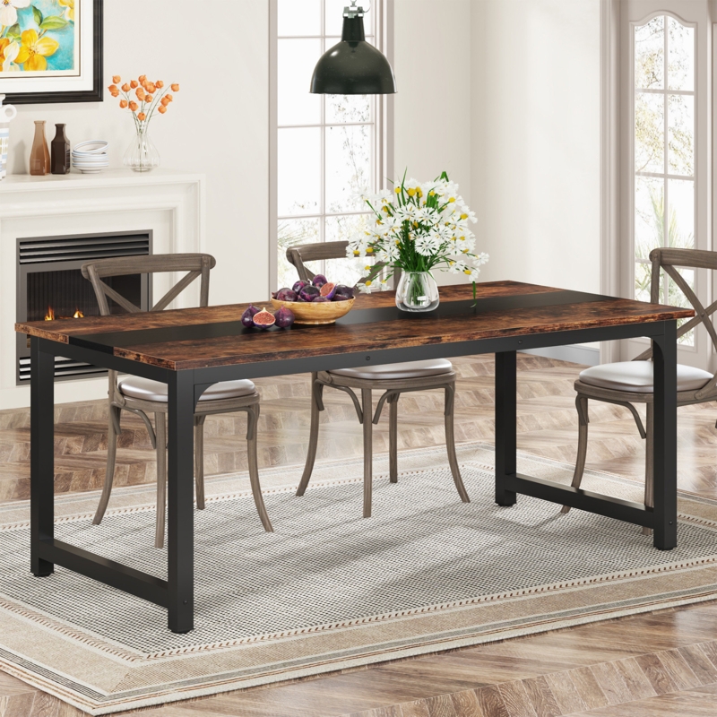 Industrial-Style Dining Table for Eight