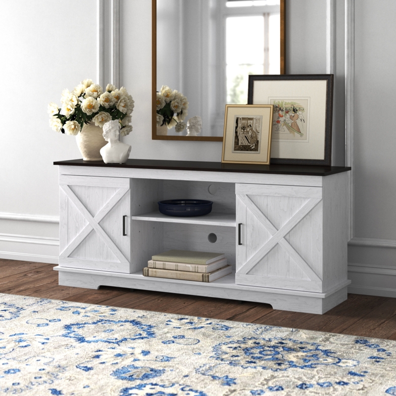 Casual Country Style TV Stand with Storage