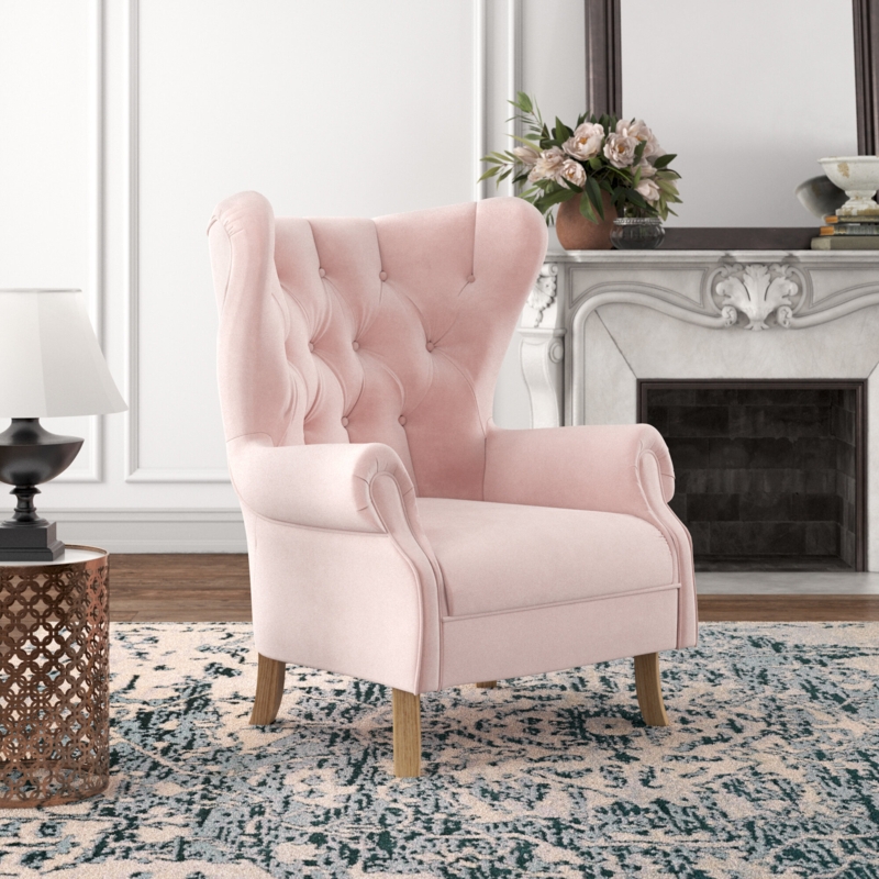 Glam Velvet Armchair with French-Inspired Design
