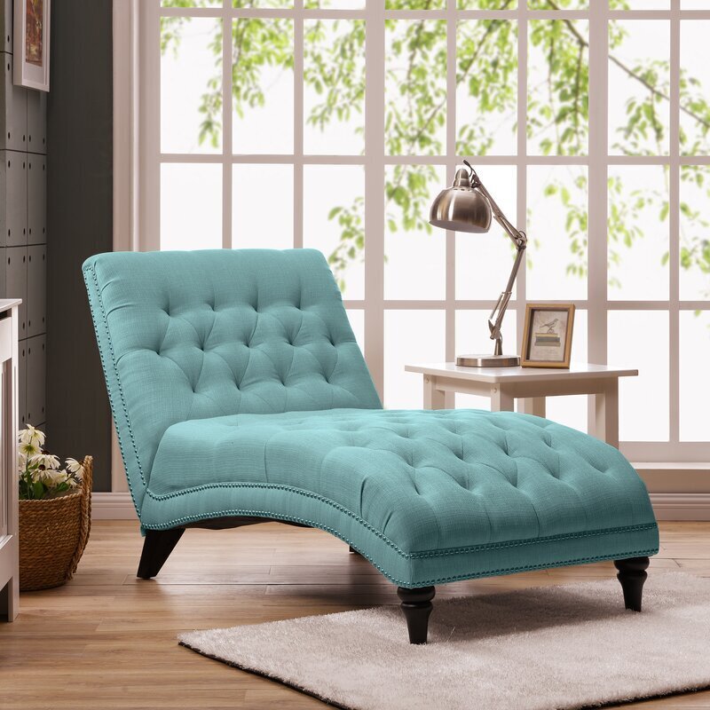Armless Pleated Double Wide Chaise Lounge