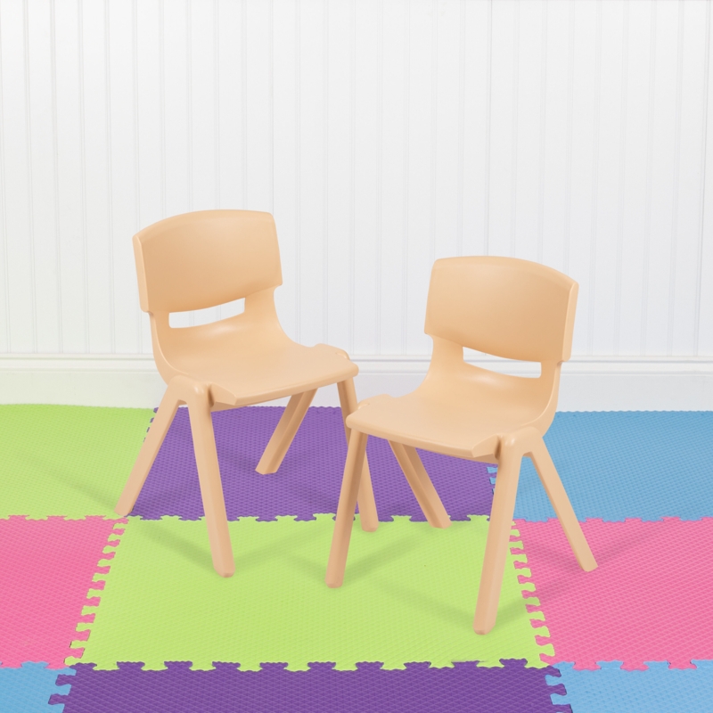 Set of 2 Plastic School Chairs for Grades K-2