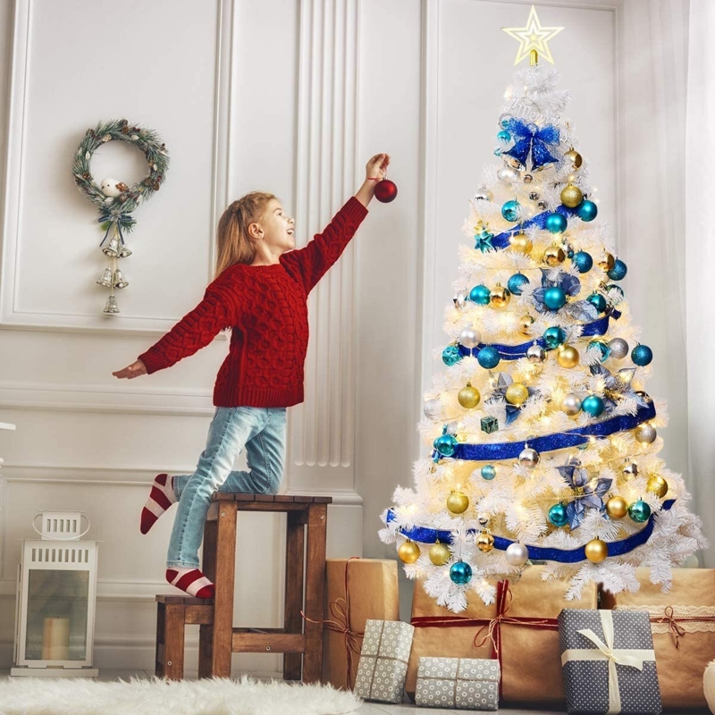 White Christmas Tree with Sturdy Metal Stand