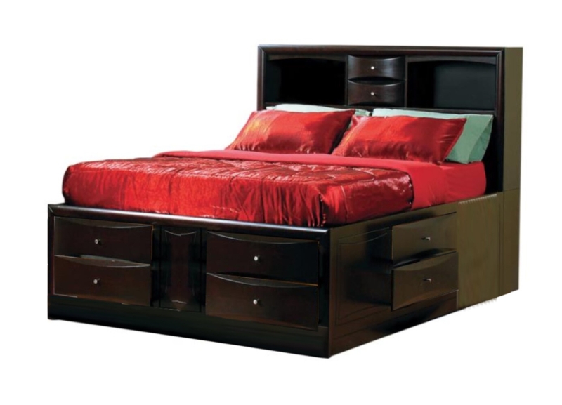 Bookcase Headboard Bed with Ample Storage