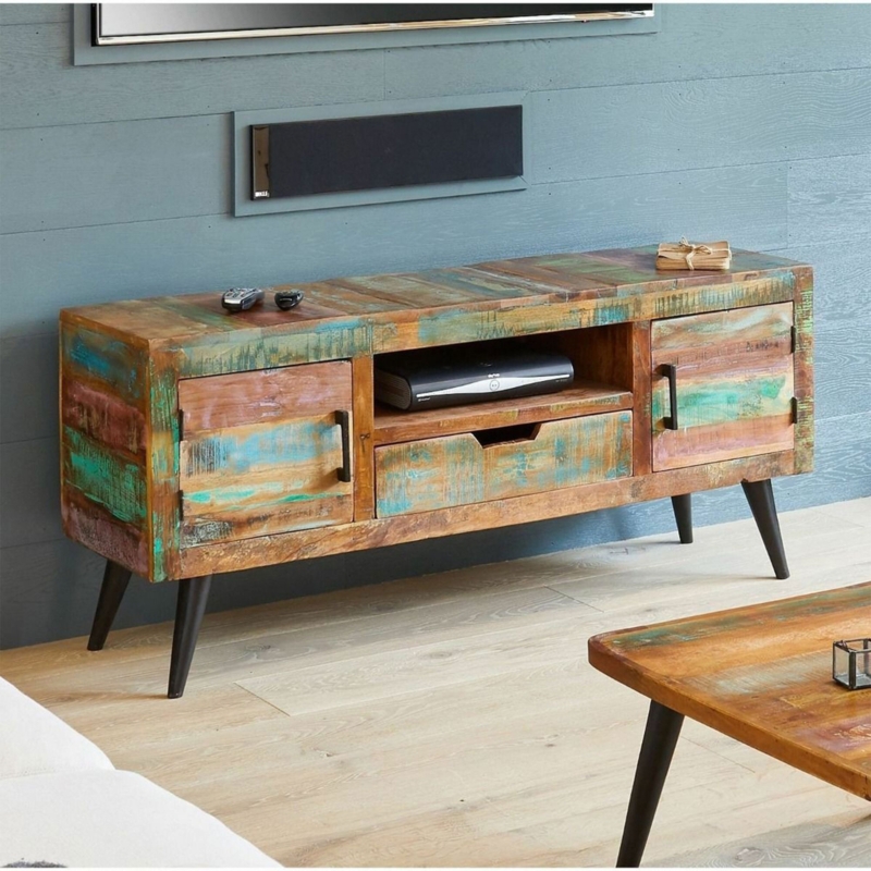 Reclaimed Wood TV Unit with Aspen Style