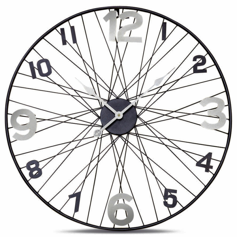 Oversized Bicycle Wheel Wall Clock