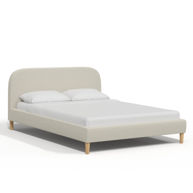Upholstered Platform Bed with Padded Headboard