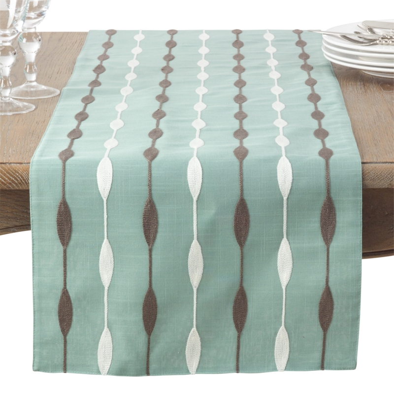 Contemporary Striped Table Runner with Oval Details