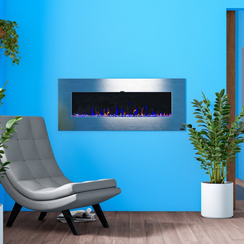Fireplace with Bluetooth Speaker and Adjustable Heating