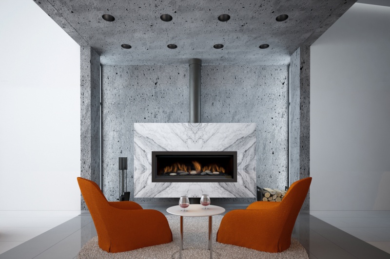 Sleek Contemporary Linear Fireplace