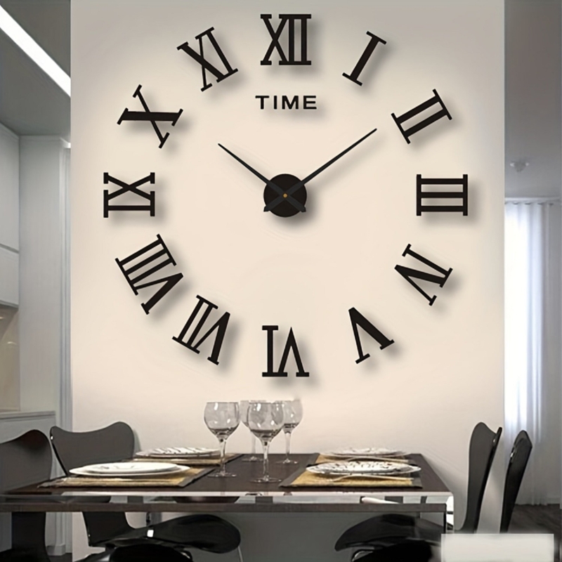 3D Frameless Clock with Roman Numerals