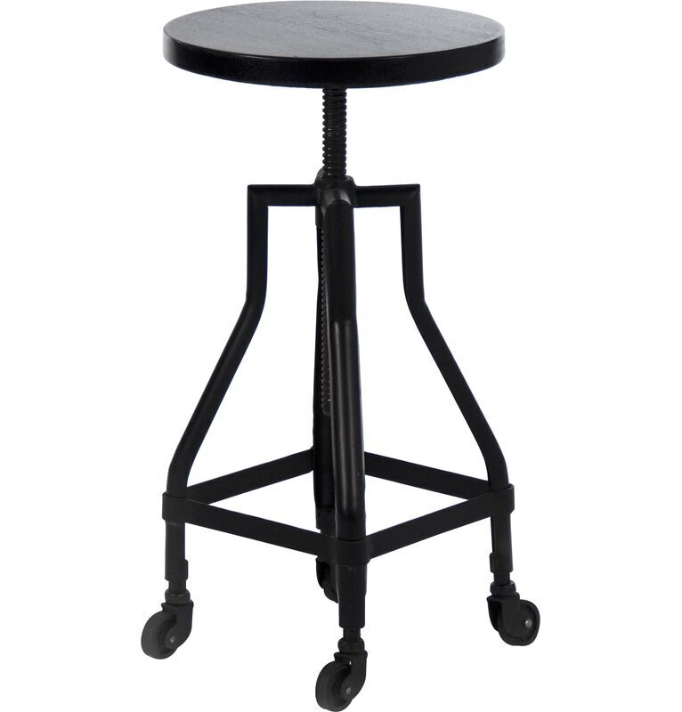 Backless bar stool with wheeled base