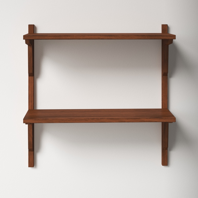 Wood Wall Shelf with Two Tiers