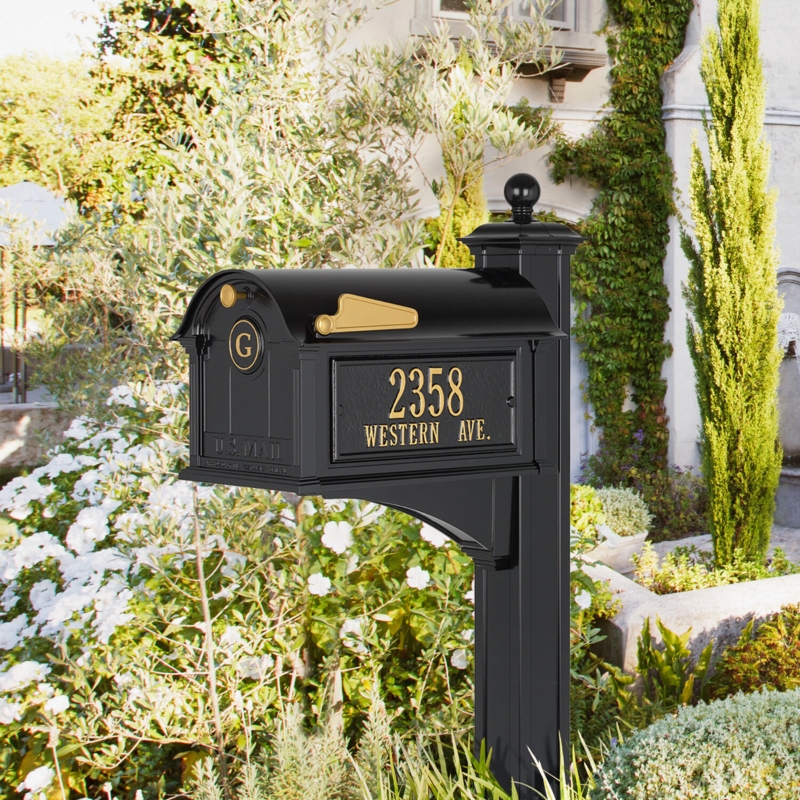 Post Letter Box Mailbox Vintage Style Mail Holder Wall Mounted Decorative  Iron Lockable for Apartment home and garden Entryroom Outdoor Brown