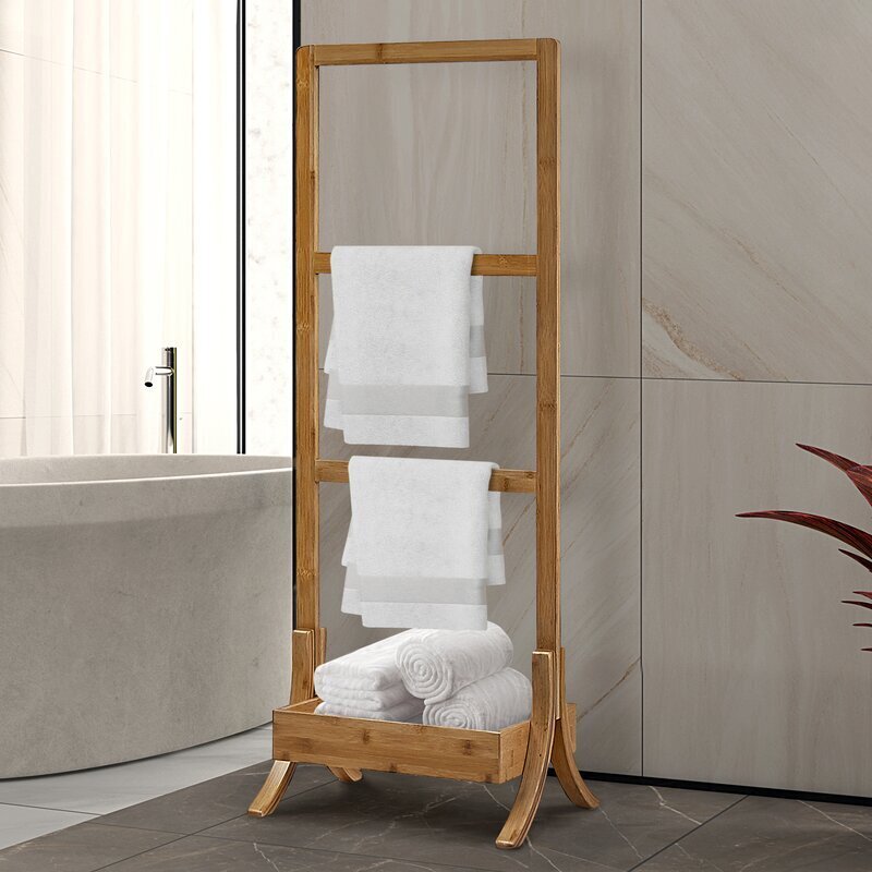 Bamboo Free Standing Towel Holder