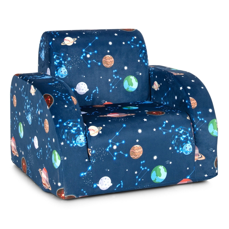 3-in-1 Convertible Kids' Sofa Bed with Planet Patterns