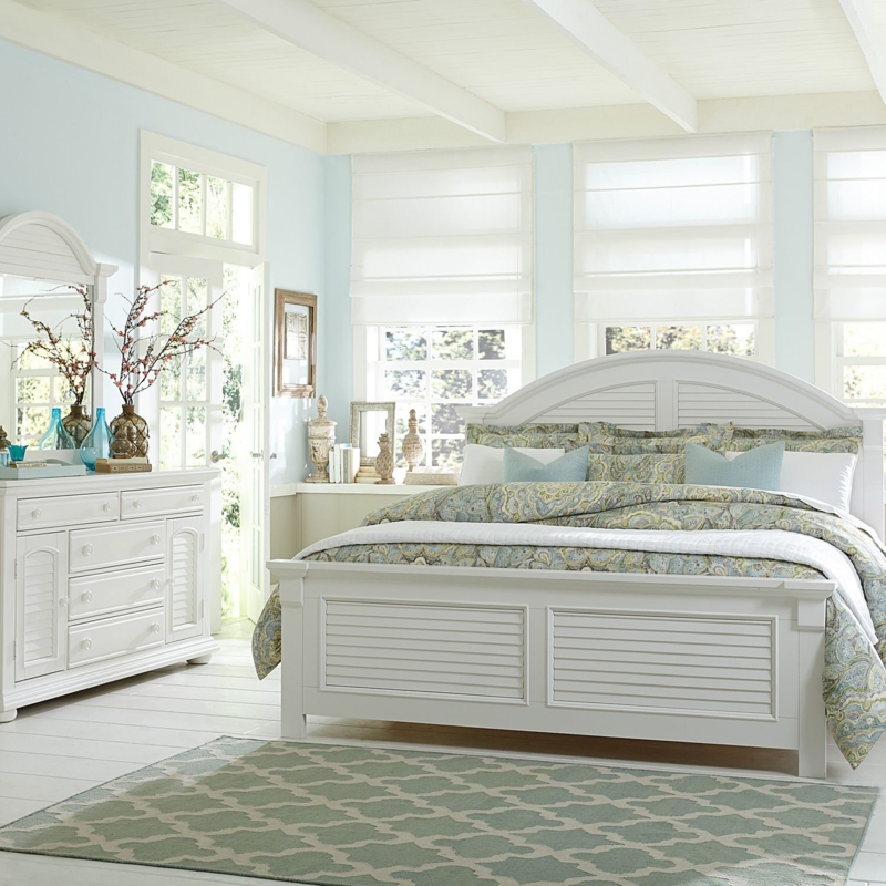 Panel Bed Set with Dresser, Mirror, and Nightstand