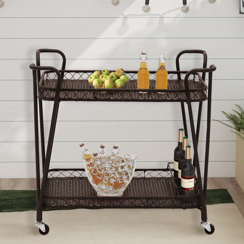 Rolling Two-Tiered Bar and Kitchen Cart