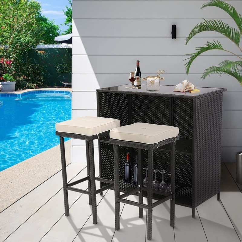Bar Furniture Rattan Bar Table Set