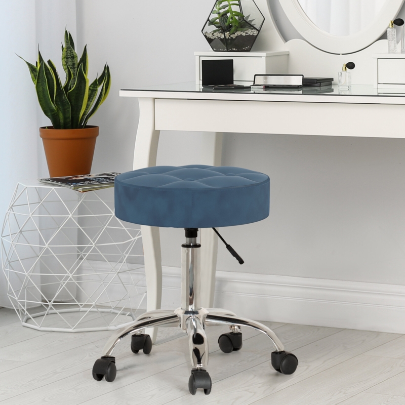 Backless Adjustable Swivel Stool with Casters