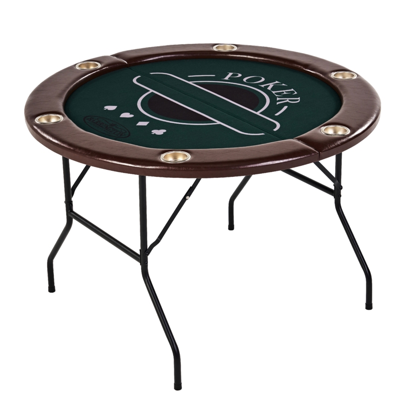 6-Person Folding Poker Table with Chip Set