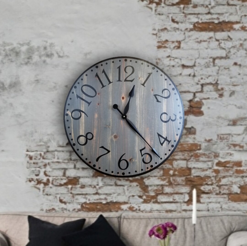 Distressed Stained Wall Clock