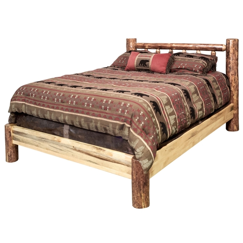 Rustic Platform-Style Bed