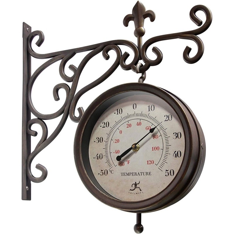 Beauregard Indoor / Outdoor Clock Thermometer