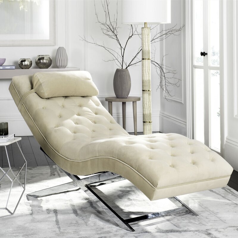 Beige Oversize Chaise Lounge
