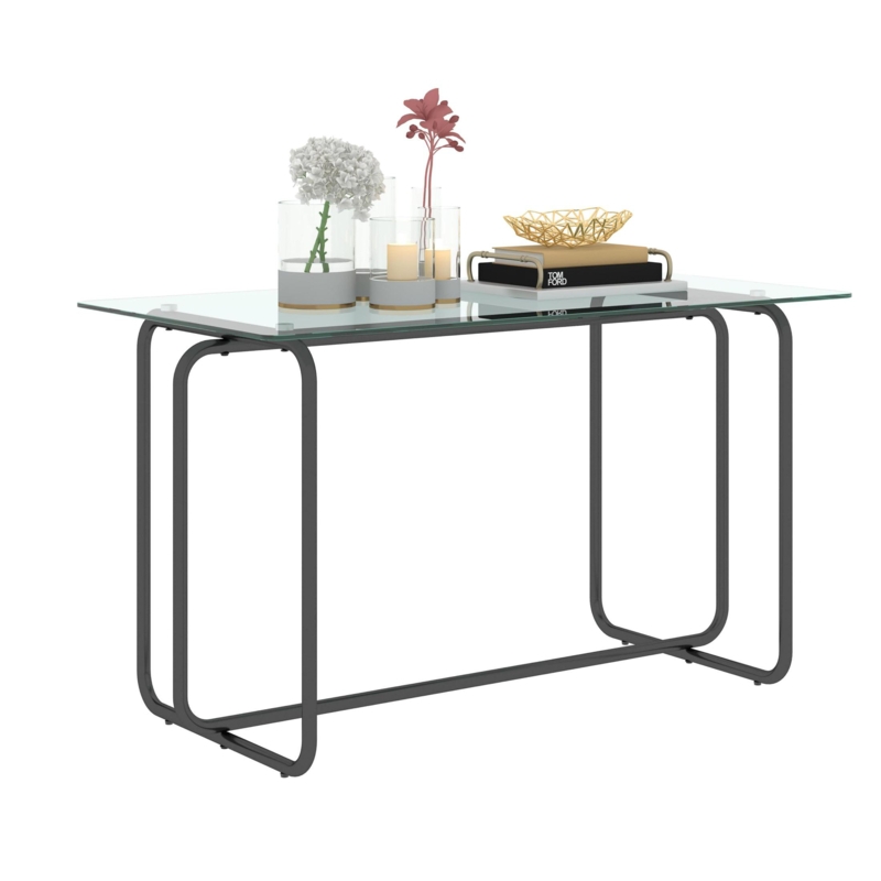 Modern Rectangular Dining Table with Metal Legs