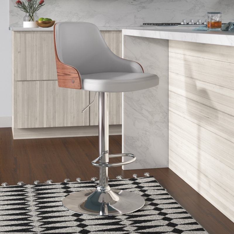 Swivel Bar and Counter Stool with Adjustable Height