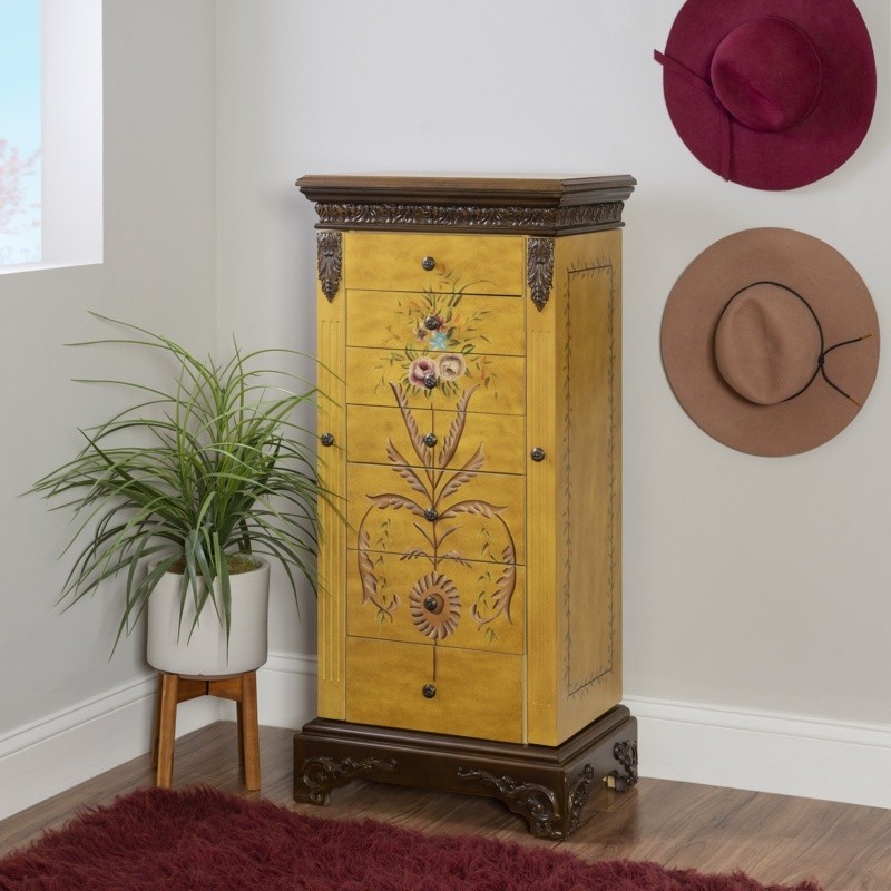Belfast 19.25'' Wide Hand Painted Jewelry Armoire with Mirror