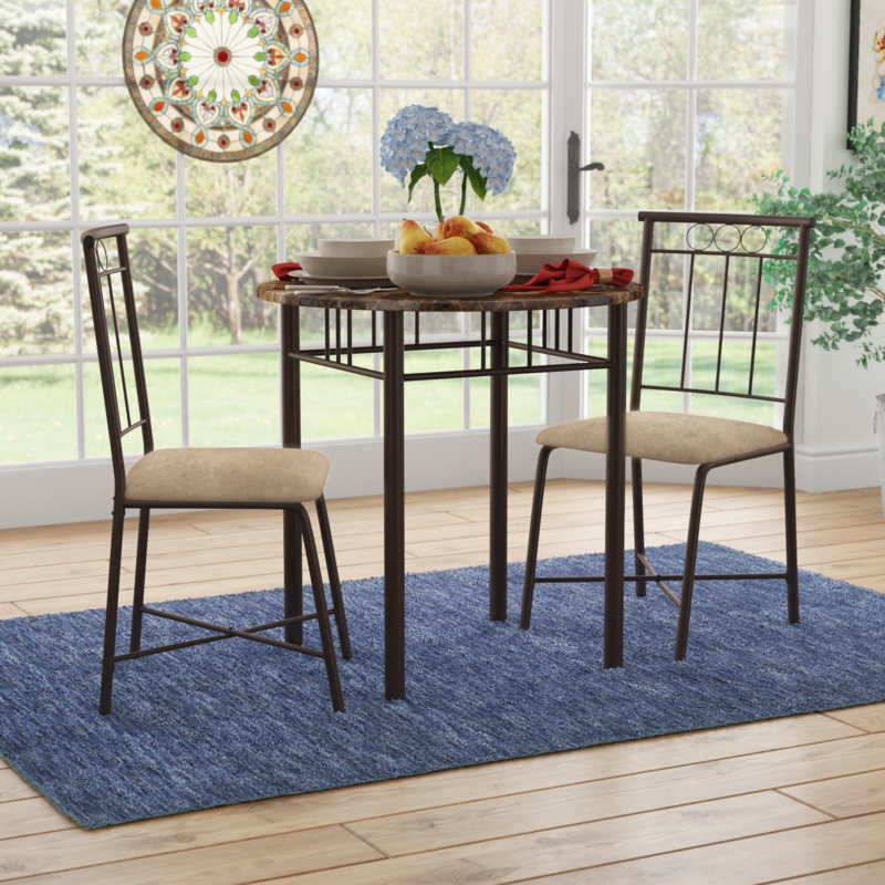 Cappuccino Faux Marble Dining Set