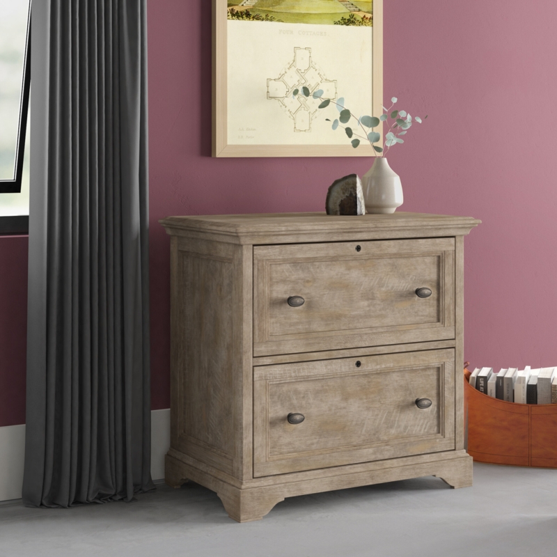 Rustic European Two-Drawer Lateral Filing Cabinet