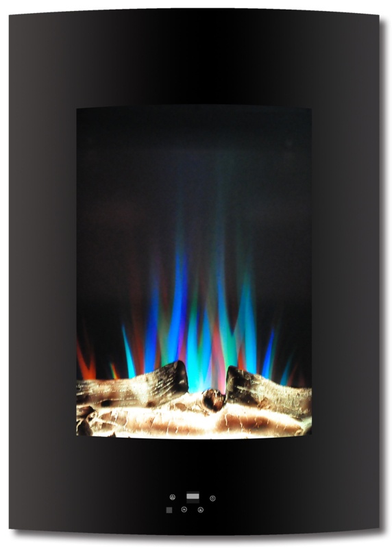 Bettis 19 In. Vertical Electric Wall Mounted Fireplace Heater with Multicolor Flame