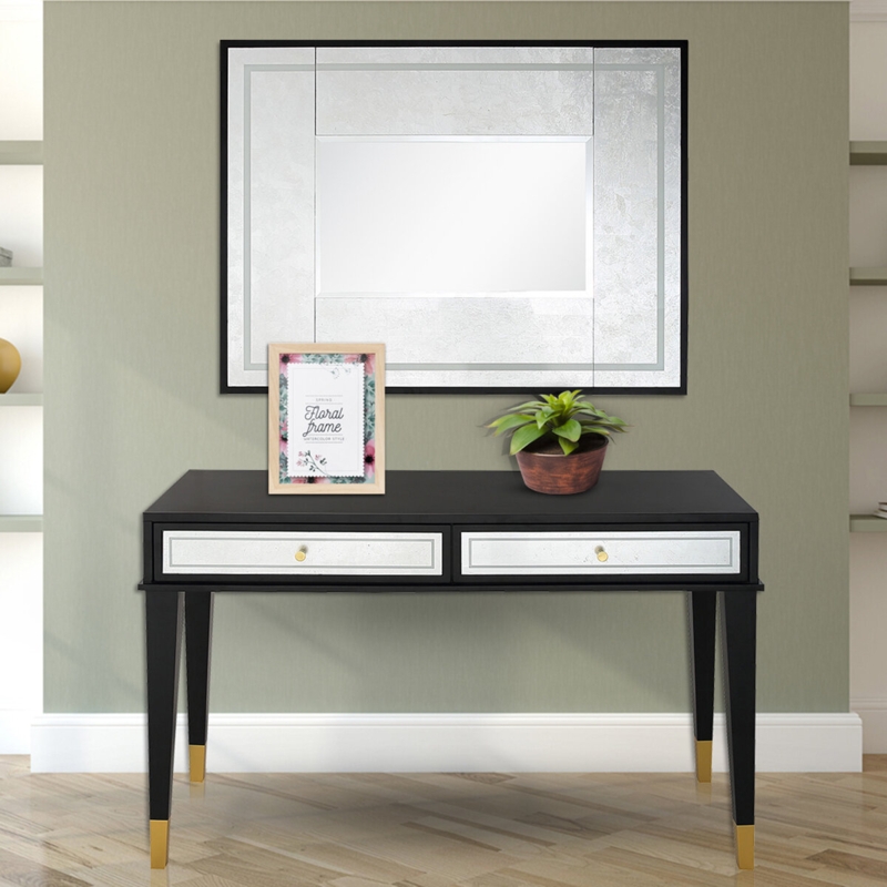 Contemporary Wall Mirror and Console Table Set