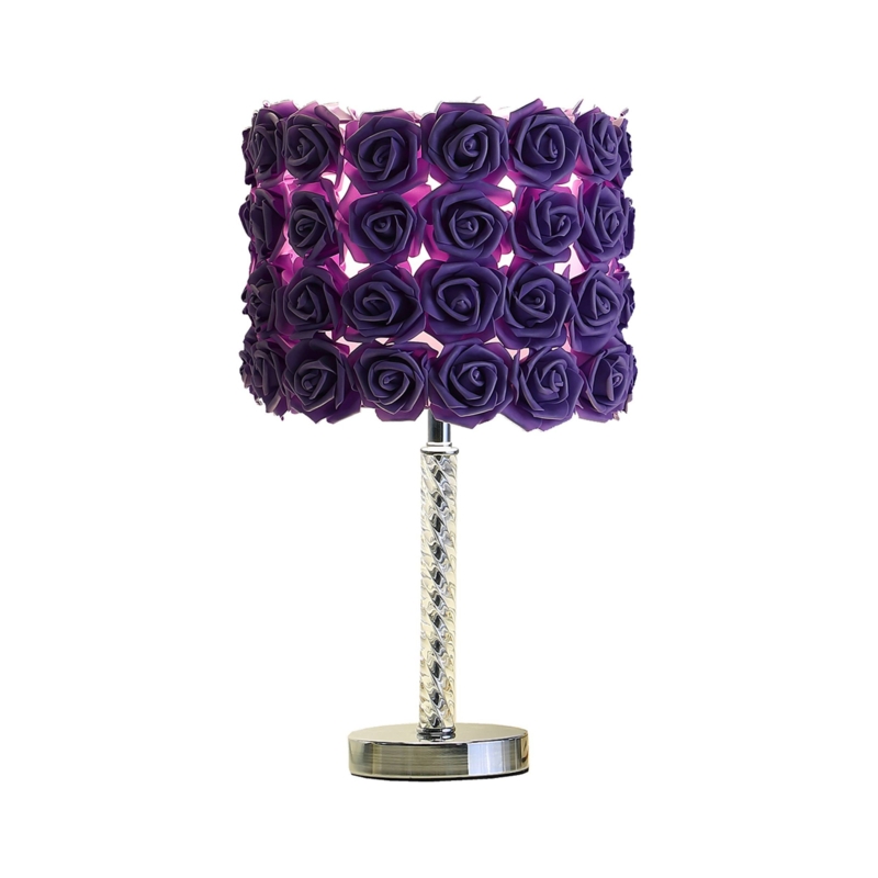 Rose Bloom Table Lamp with Acrylic Support