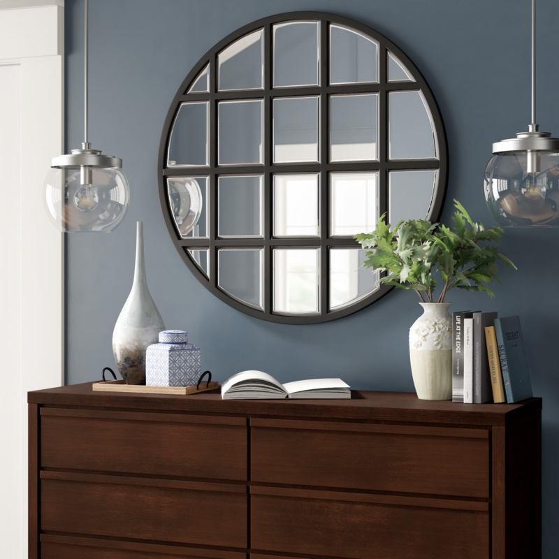 Round Industrial Wall Mirror