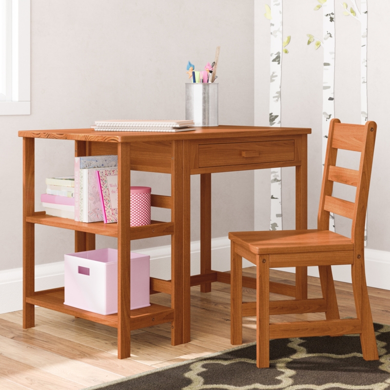 Children's Desk with Storage and Chair Set