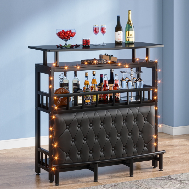 Curved Home Bar Counter with Storage